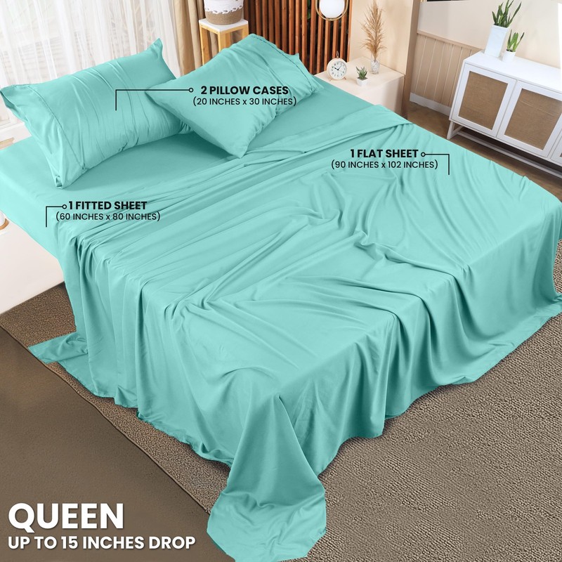 Utopia Bedding Queen Sheet Set – 4 Piece Bed Sheets for Queen Size Bed, Soft ... gallery