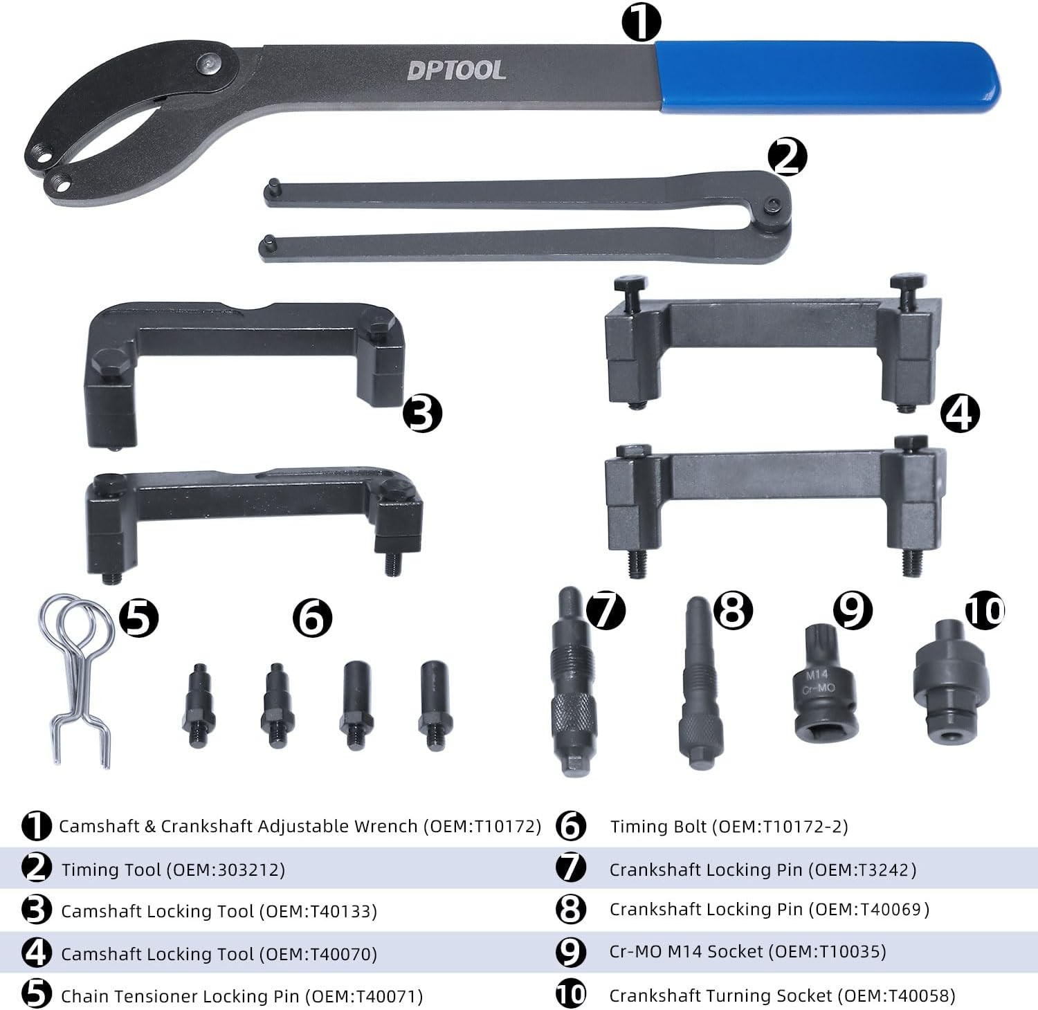 Timing Tool Kit Replacement for Audi VW 2.0 2.4 2.8 3.0T 3.2 4.2 5.2 16PC KIT gallery