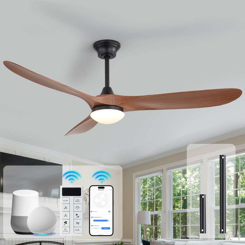 60inch Work with Smart Life Ceiling Fan with Dimmable LED Light Google Assistant gallery