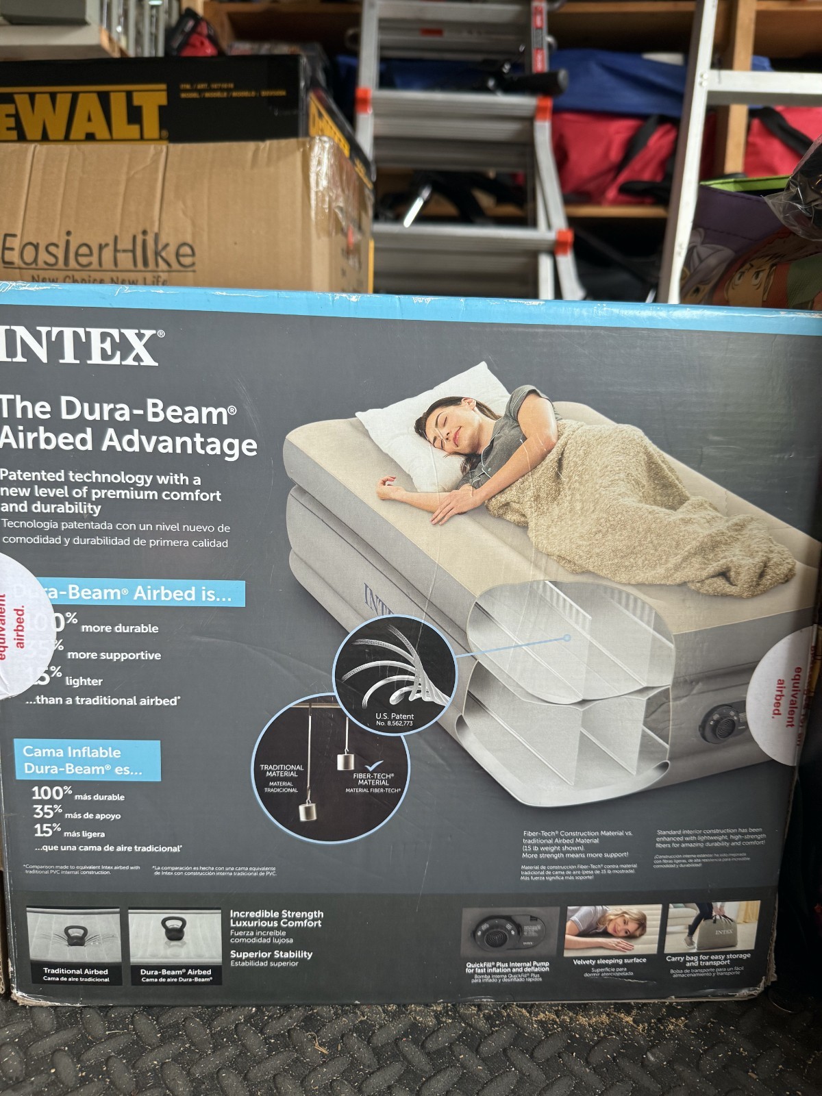 Intex Air Mattress Inflatable Storage Bag TWIN 20' Dual Layer Built-in Pump gallery