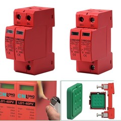 2P 40KA Voltage Surge Protector DC 600V/1000V Solar PV Lightning Arrester SPD