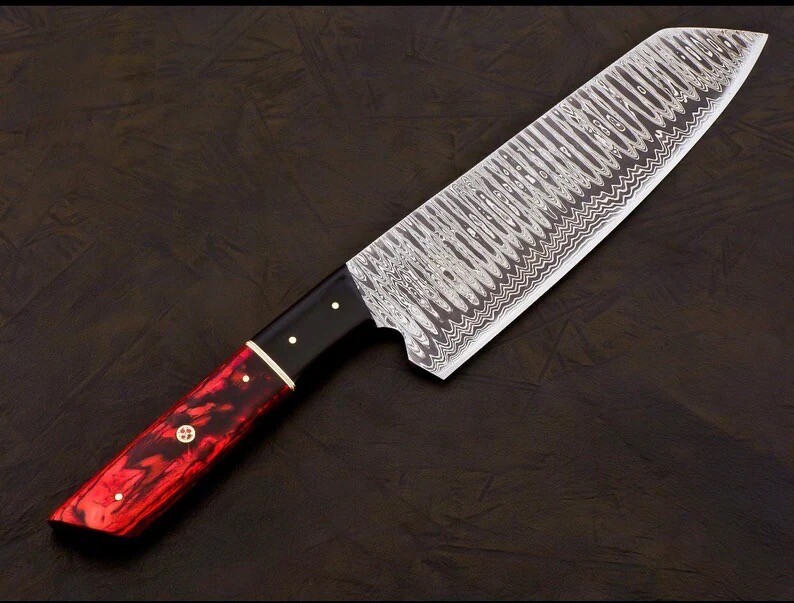 13”Handmade Damascus Chef Knife Hand Forged Japanese Bunka Kitchen Knife Butcher gallery