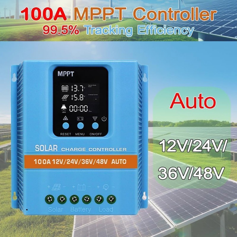 4800W 100A MPPT Solar Charge Controller 12V/24V/36V/48V Battery PV Regulator US gallery