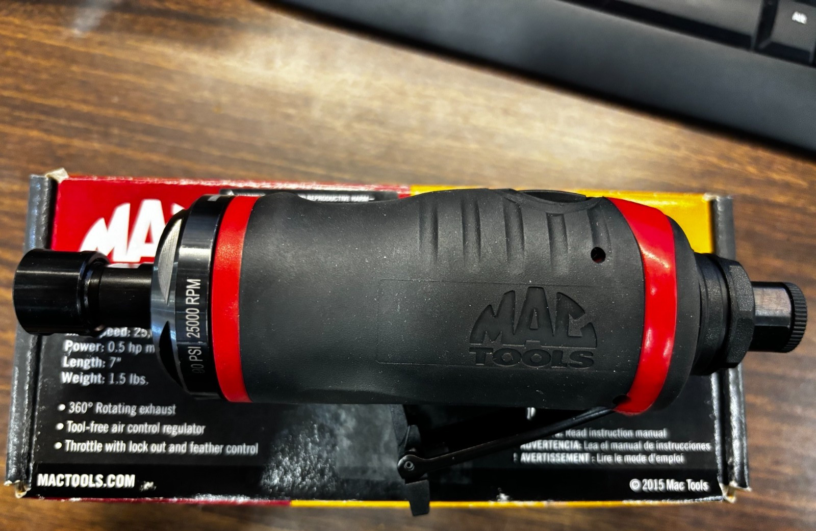 New Mac Tools AG525S 1/4" Collet Medium Die Grinder , 25,000 RPM@90 PSI gallery
