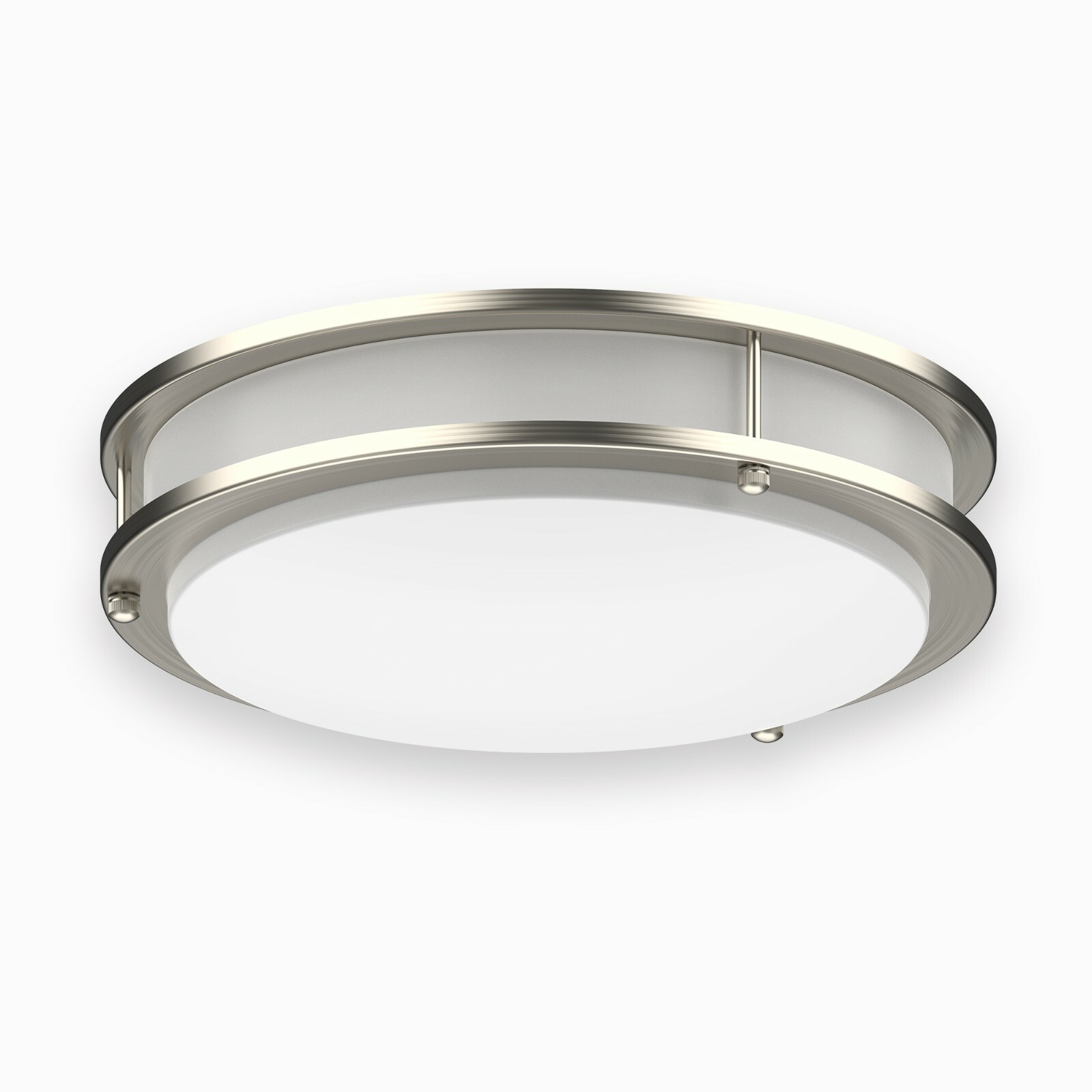 LED Ceiling Light 4000K Flush Mount Fixture Dimmable Double Ring 10"/12"/14" gallery