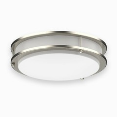 LED Ceiling Light 4000K Flush Mount Fixture Dimmable Double Ring 10″/12″/14″