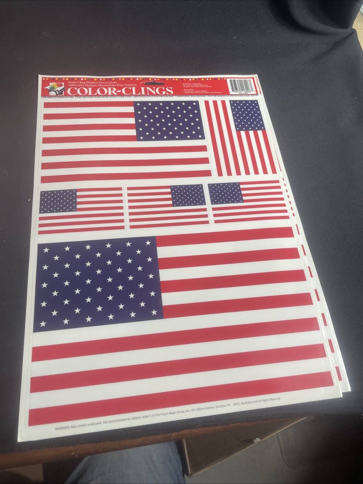 Retro Color-Clings Static Cling Window Decoration American Flag 90’s gallery