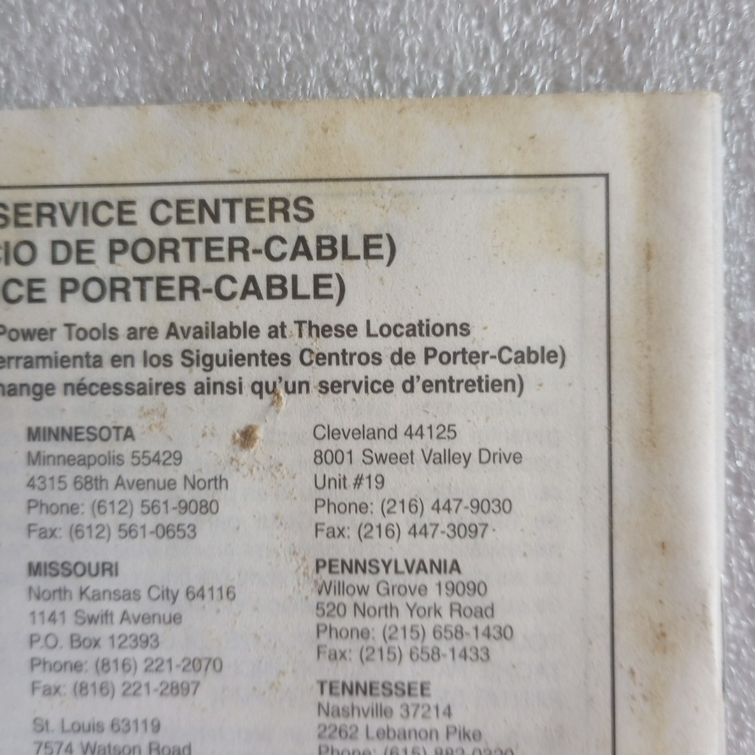 2000 Porter Cable Instruction Manual Double Insulated Variable Speed Tiger Saw gallery