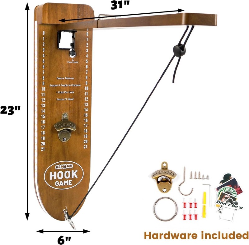 Ring Toss Game, Man Cave Decor, Solid Wood Wall Mounted Hook and Ring Game gallery