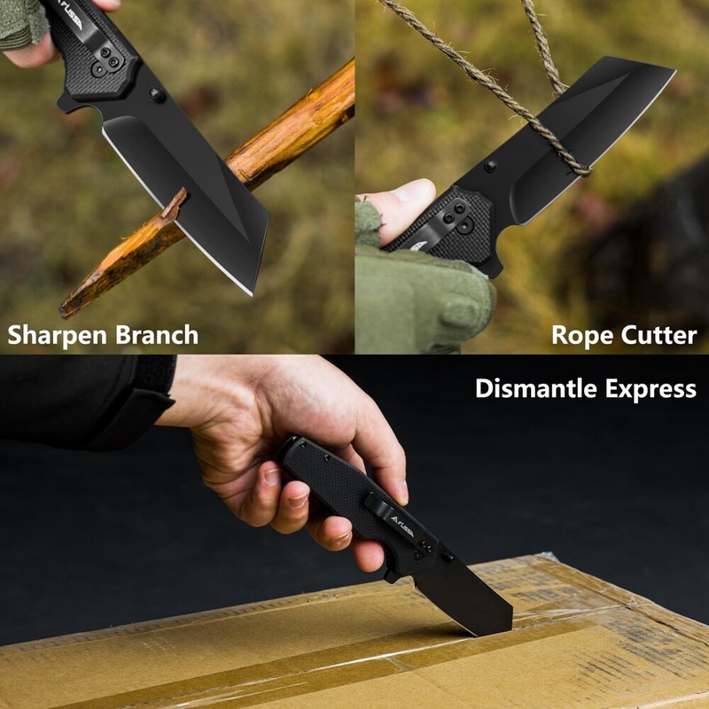 FLISSA Folding Utility Knife G10 Handle 4-3/4 Reverse Tanto Folding Pocket Knife gallery