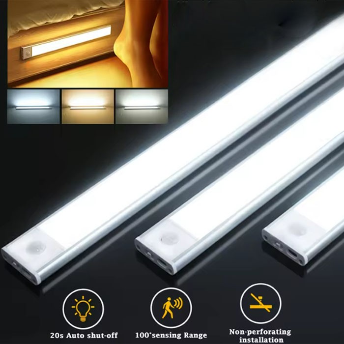 Rechargeable LED Motion Sensor Under Cabinet Closet Light USB Kitchen Lamp Strip gallery