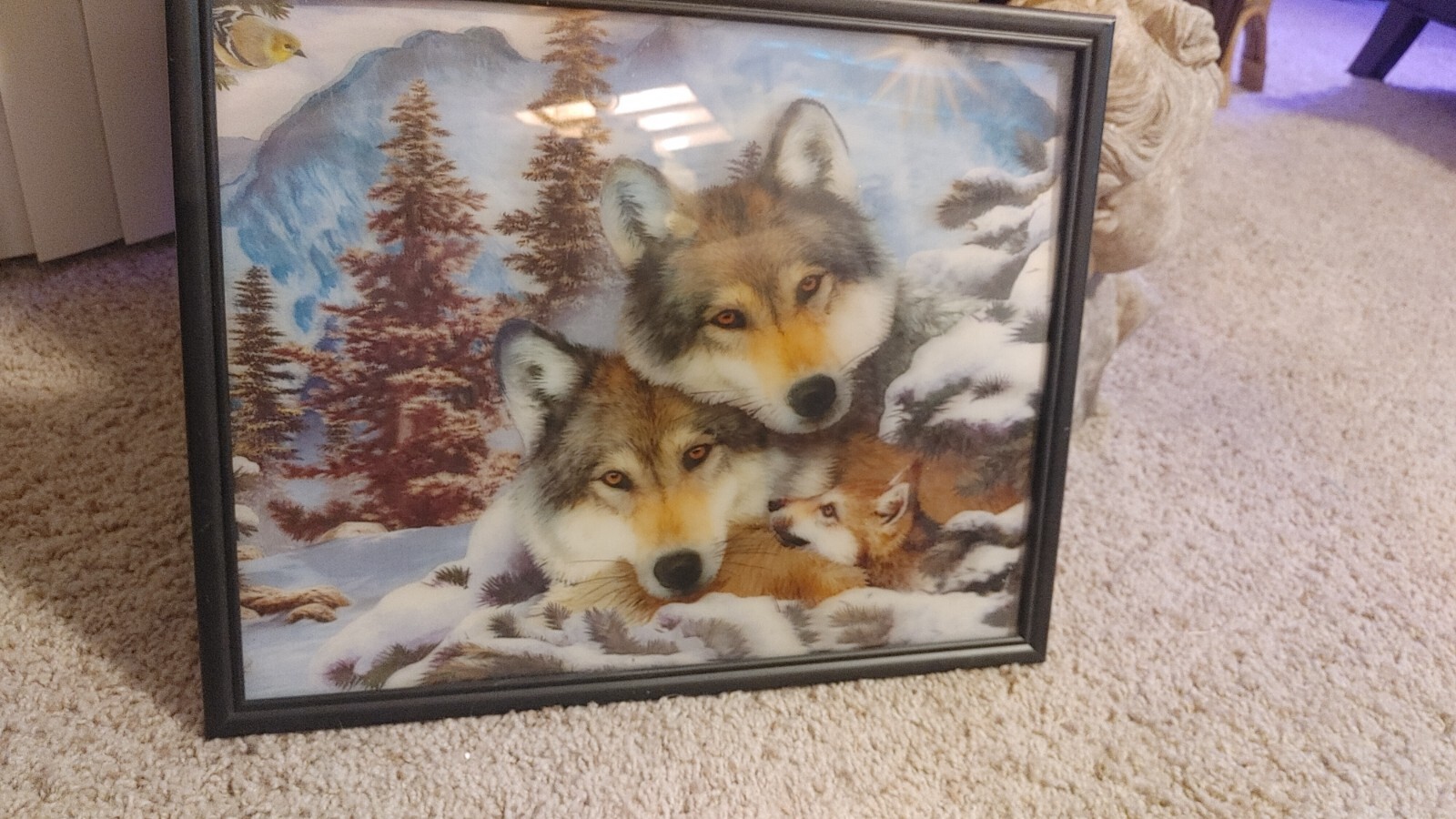 Vintage Lentograph 3D Lenticular Wolves Motion Picture 15" x 12" gallery