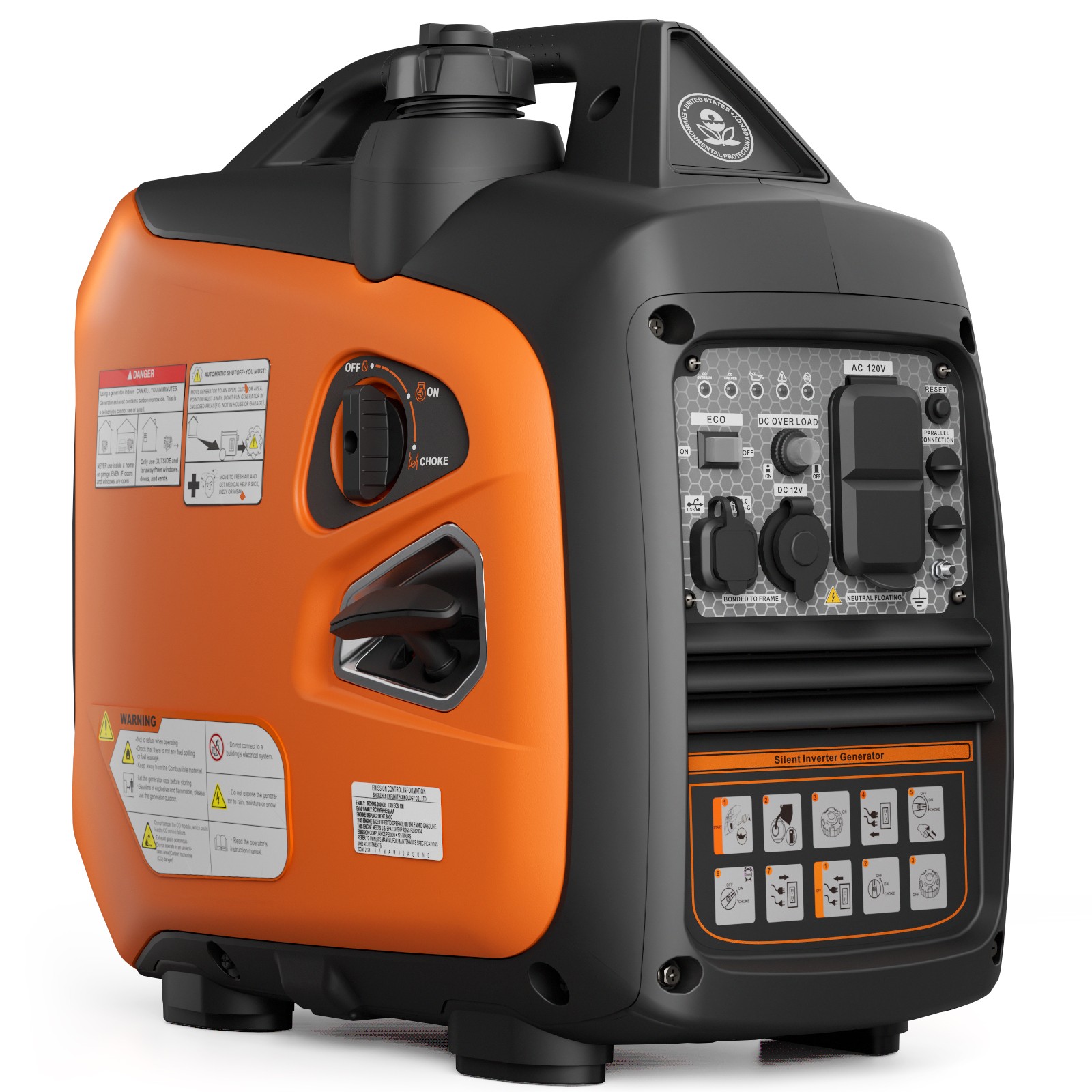 Mutaomay 2500W Portable Inverter Generator Quiet Gas Powered for Home Backup gallery