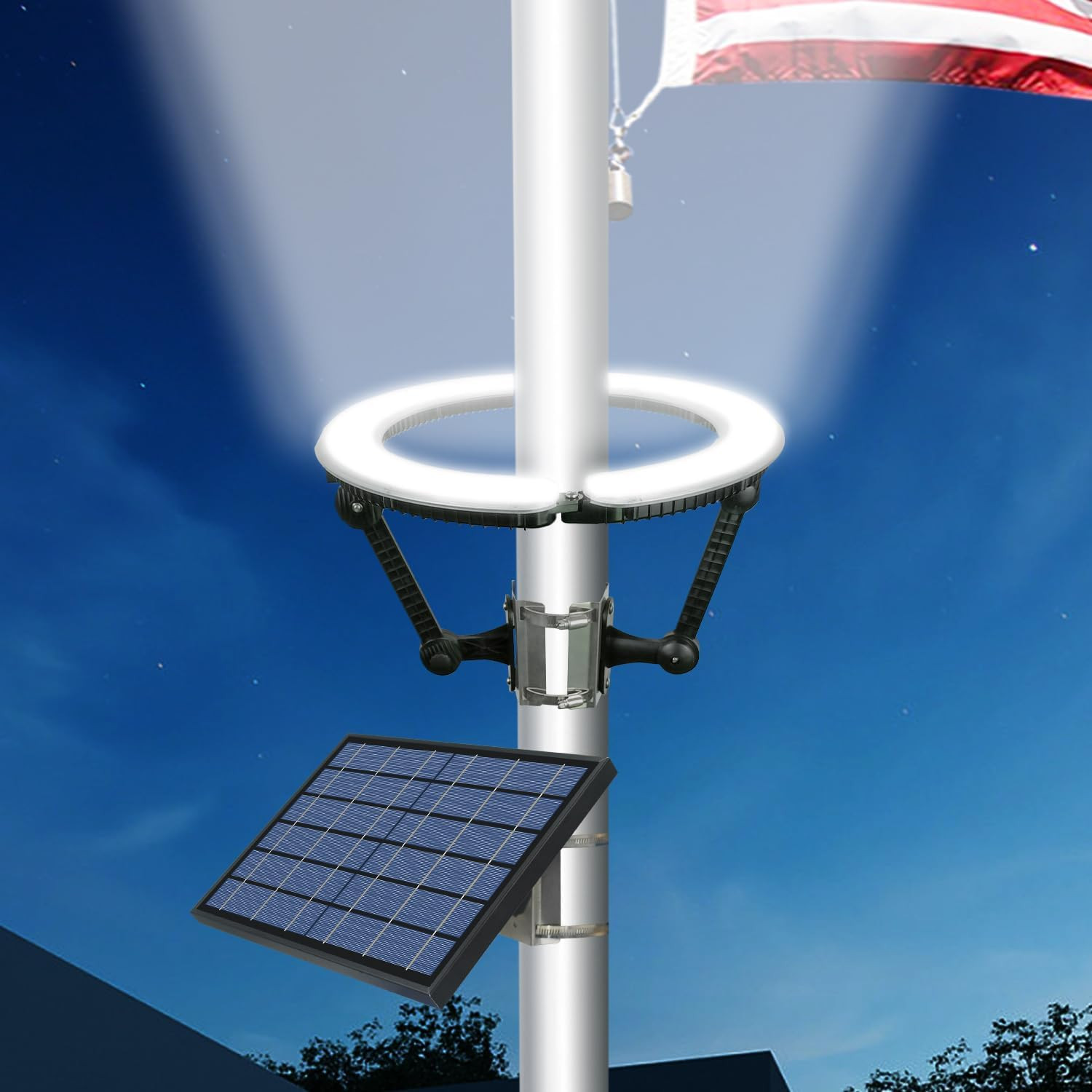 Flag Pole Light Solar Powered 4640 Lumens Brightest Solar Flagpole Light Outdoor gallery