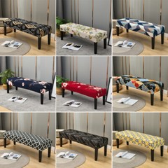 Stretch Printed Dining Bench Cover Long Bench Stool Slipcover Seat Protector