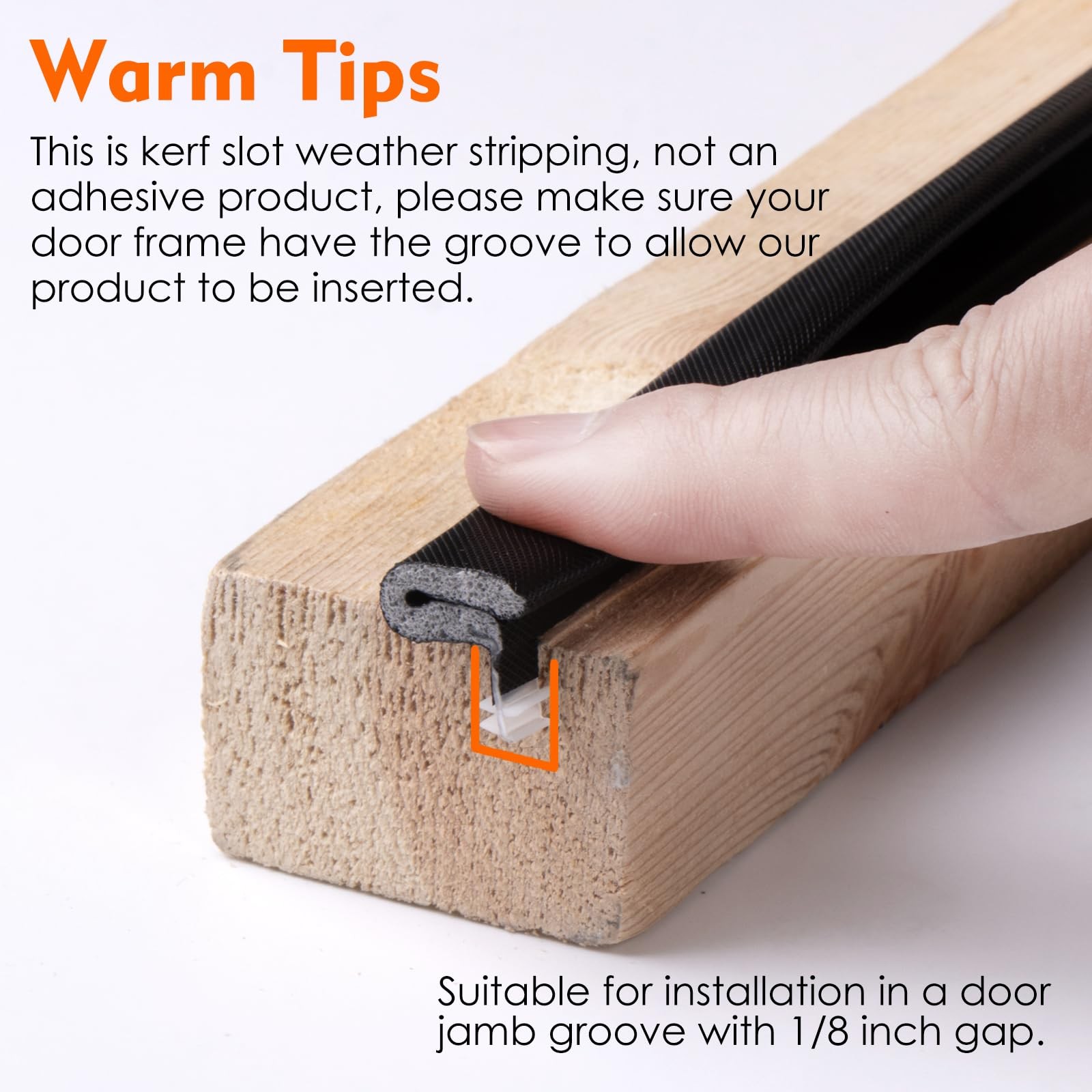 Kerf Weather Stripping Door Seal - Large Gap Exterior Door Weather Seal Strip gallery