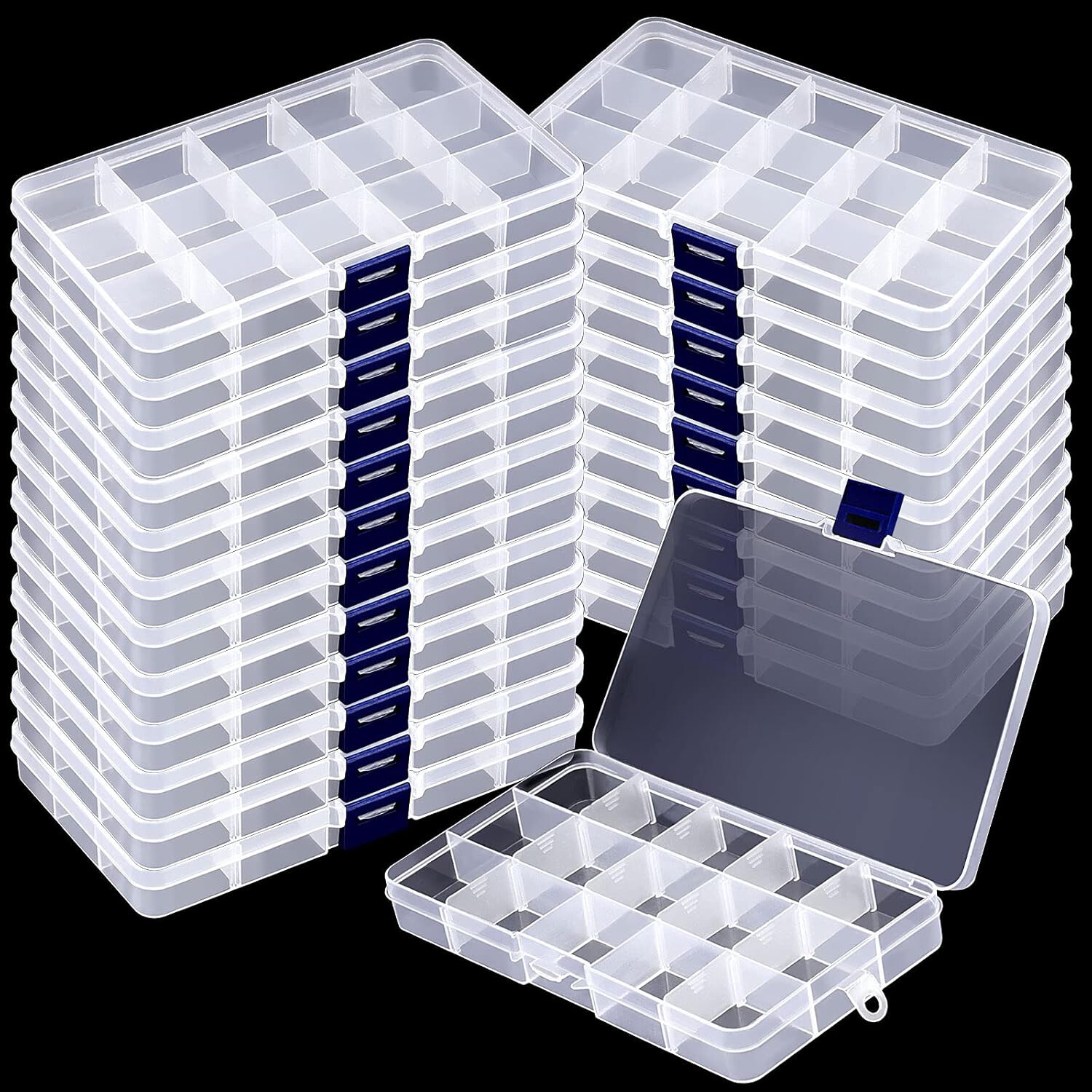 2-32PC Clear Jewelry Box Plastic Bead Storage Craft Container Earrings Organizer gallery