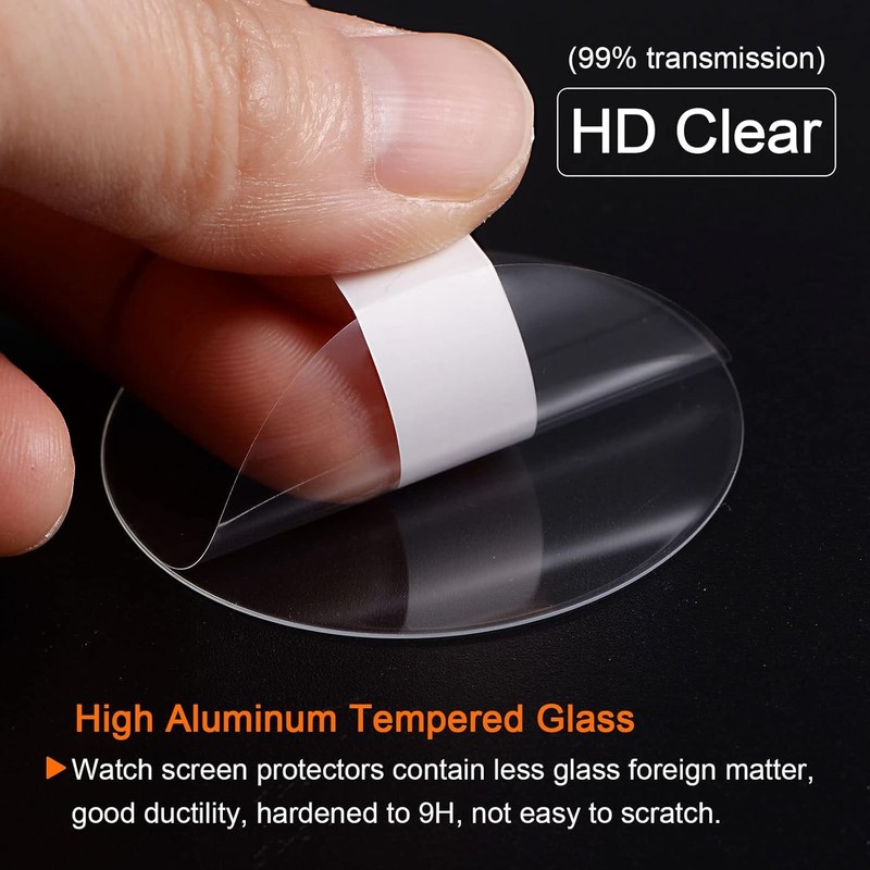 HARFINGTON 5pcs Watch Glass Screen Protectors 35mm HD Tempered 35mm, Clear gallery