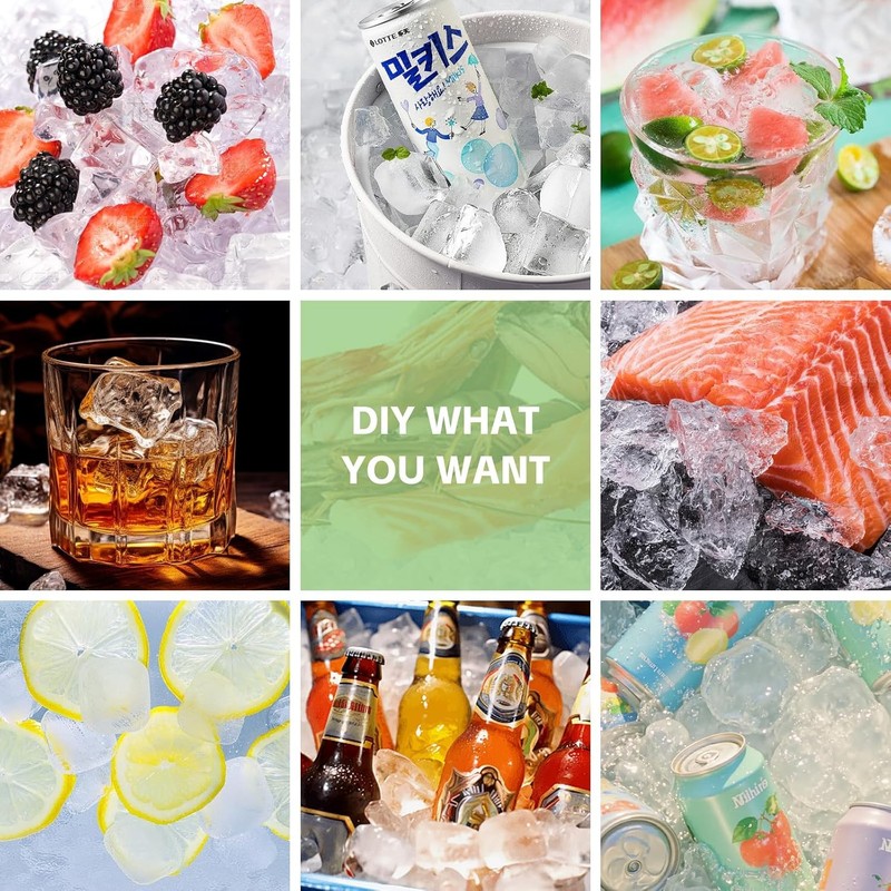 Silicone Ice Cube Tray with Locks Lids, Easy Release Flexible 15 Square Ice gallery