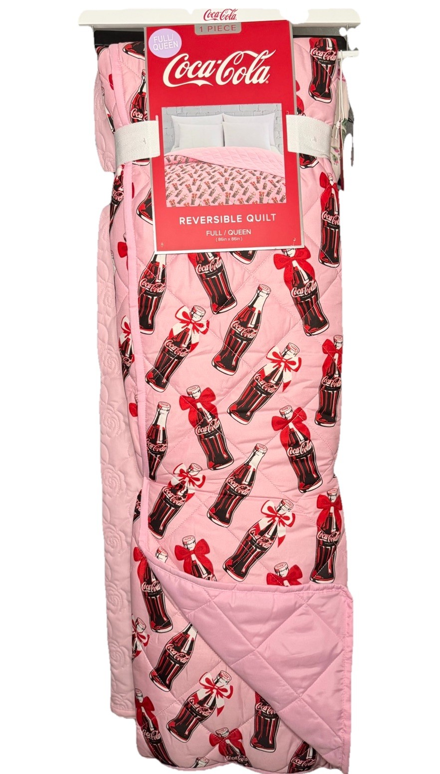 Pink Bow Vintage Style Coca-Cola Bottle QUILT FULL / QUEEN RARE Bedding Coke gallery