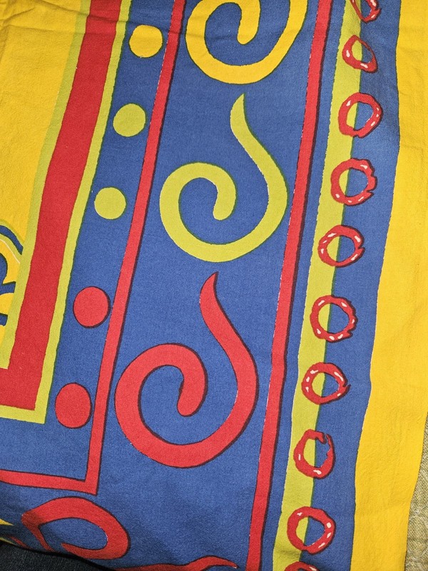 Sacred Threads Boho Abstract Flowers Cotton Tablecloth Or Wall Hanging 84 x 58 gallery
