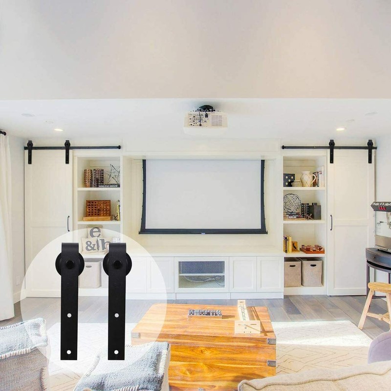4FT-16FT Sliding Barn Door Hardware Kit Hanger Set for Single/ Double Door gallery