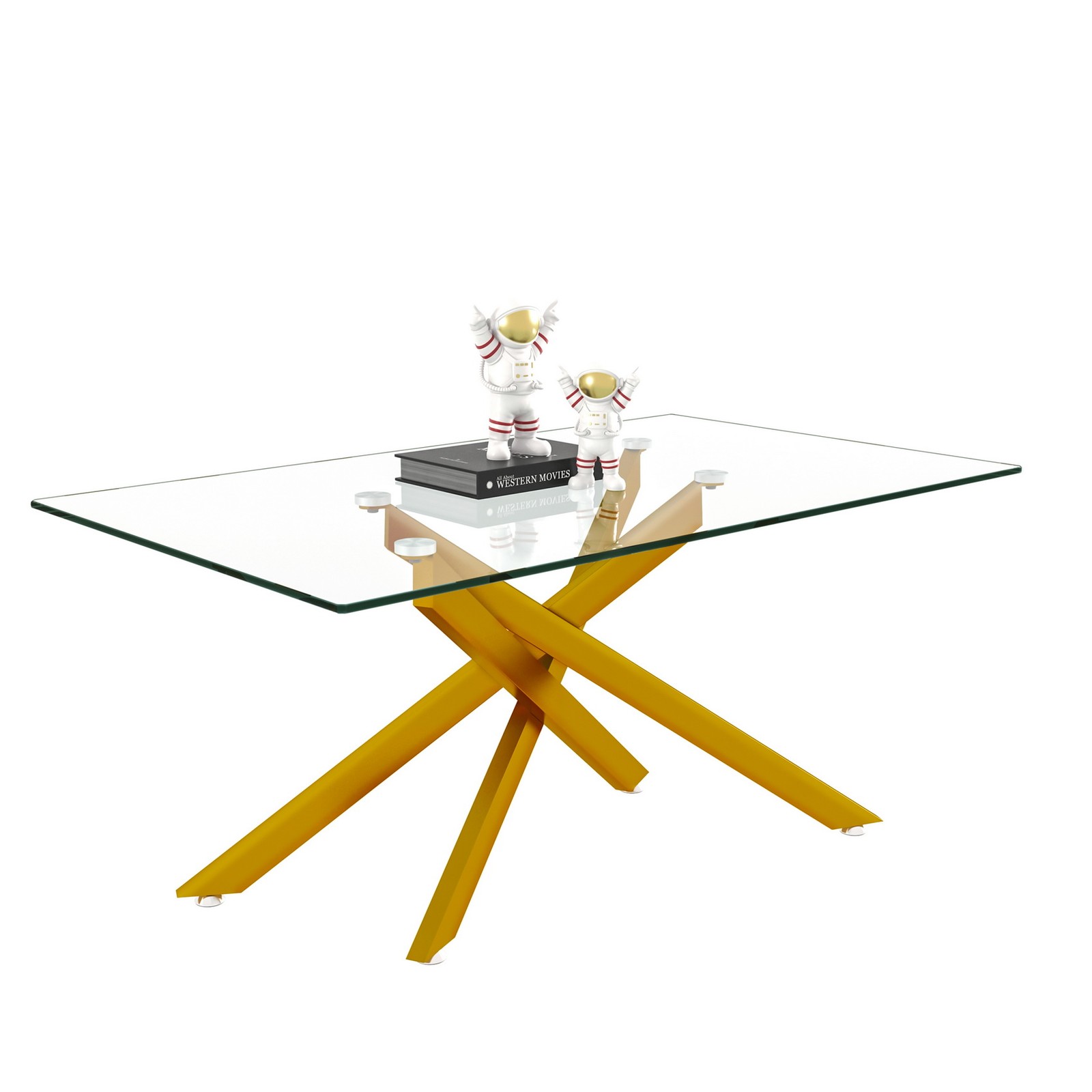 39.4" Rectangular Clear Tempered Glass Coffee Table Living Cocktail Centre Table gallery