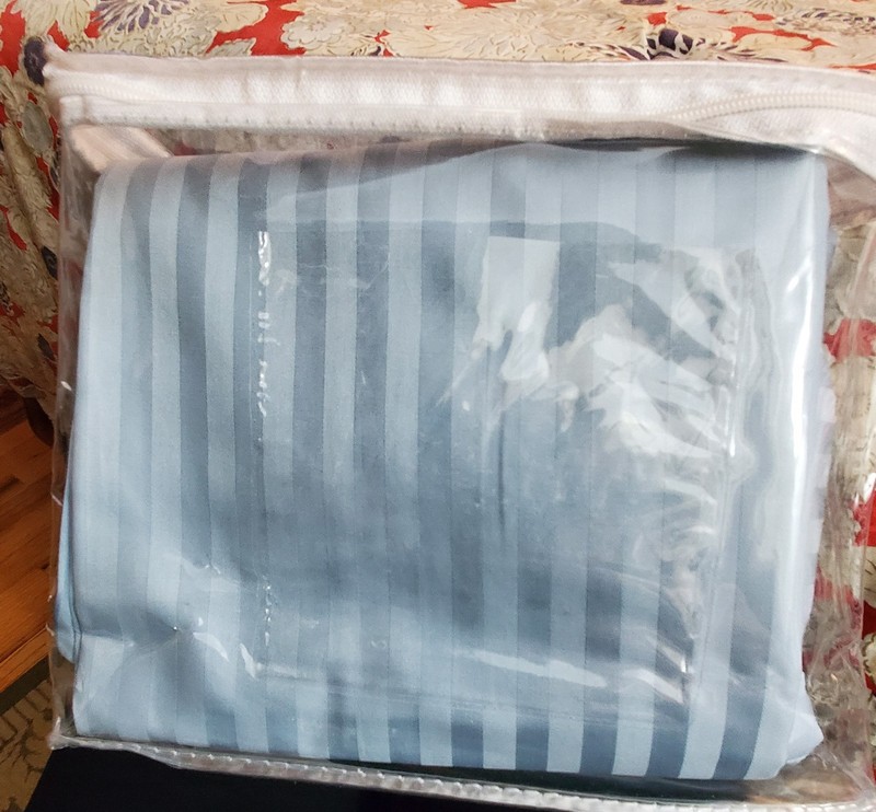 Egyptian Cotton Light Blue Damask Solid King Comforter Duvet Cover + 1 King Sham gallery