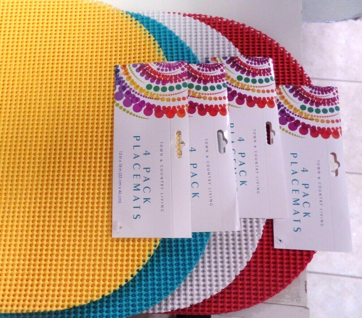 PLACE MATS--13" X 18" EASY CLEAN-POLYVINYL CHLORIDE AND POLYESTER--SET OF 4 gallery
