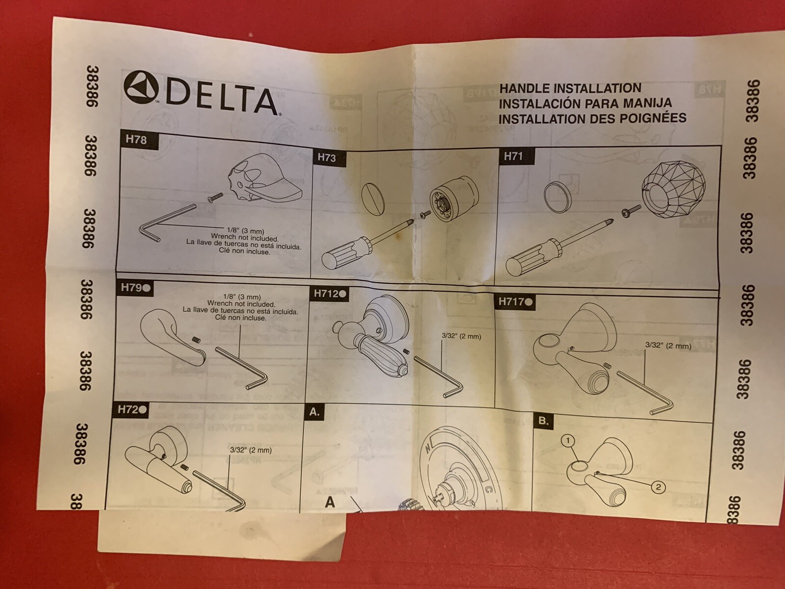 Delat H712PB OEM Single Porcelain Lever Handle Kit Polished Brass for 13/14 ser gallery