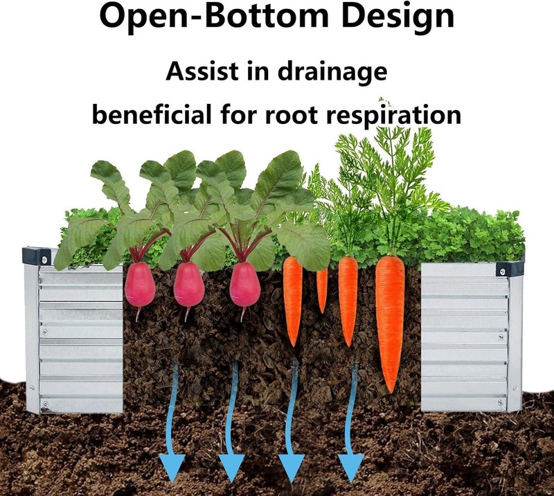 Stylish 2 Pack Elevated Garden Beds for Flowers & Vegetables - Easy Assembly gallery