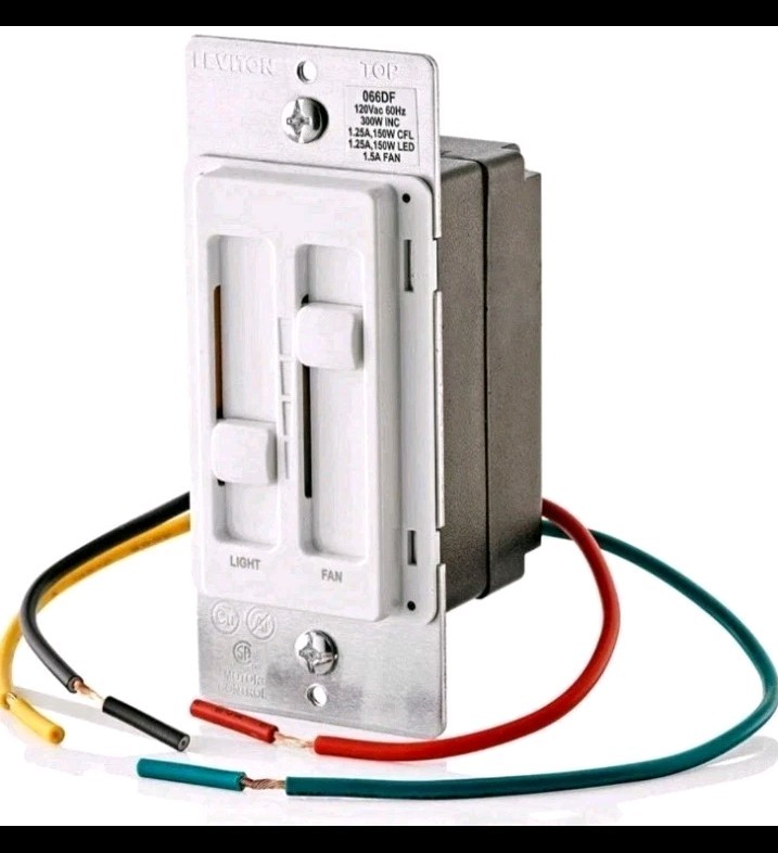 Leviton 66DF-10W Decora SureSlide Fan/LED Dimmer Switch (White) gallery