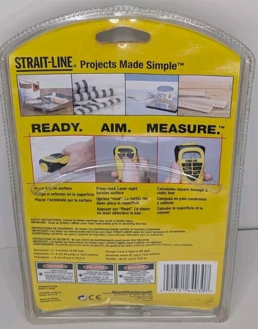 Strait-Line Laser Tape 64030 Measures Up To 50ft Laser Sighted NEW/ SEALED gallery