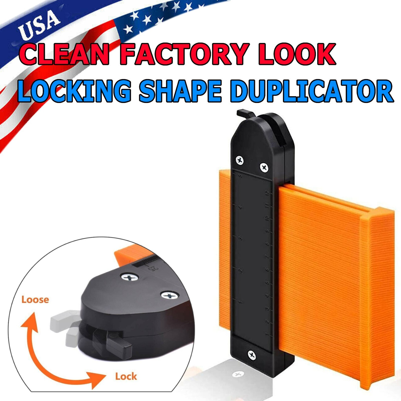 Lock Shape Profile Contour Gauge Plastic Woodworking Tool Duplicator Irregular gallery