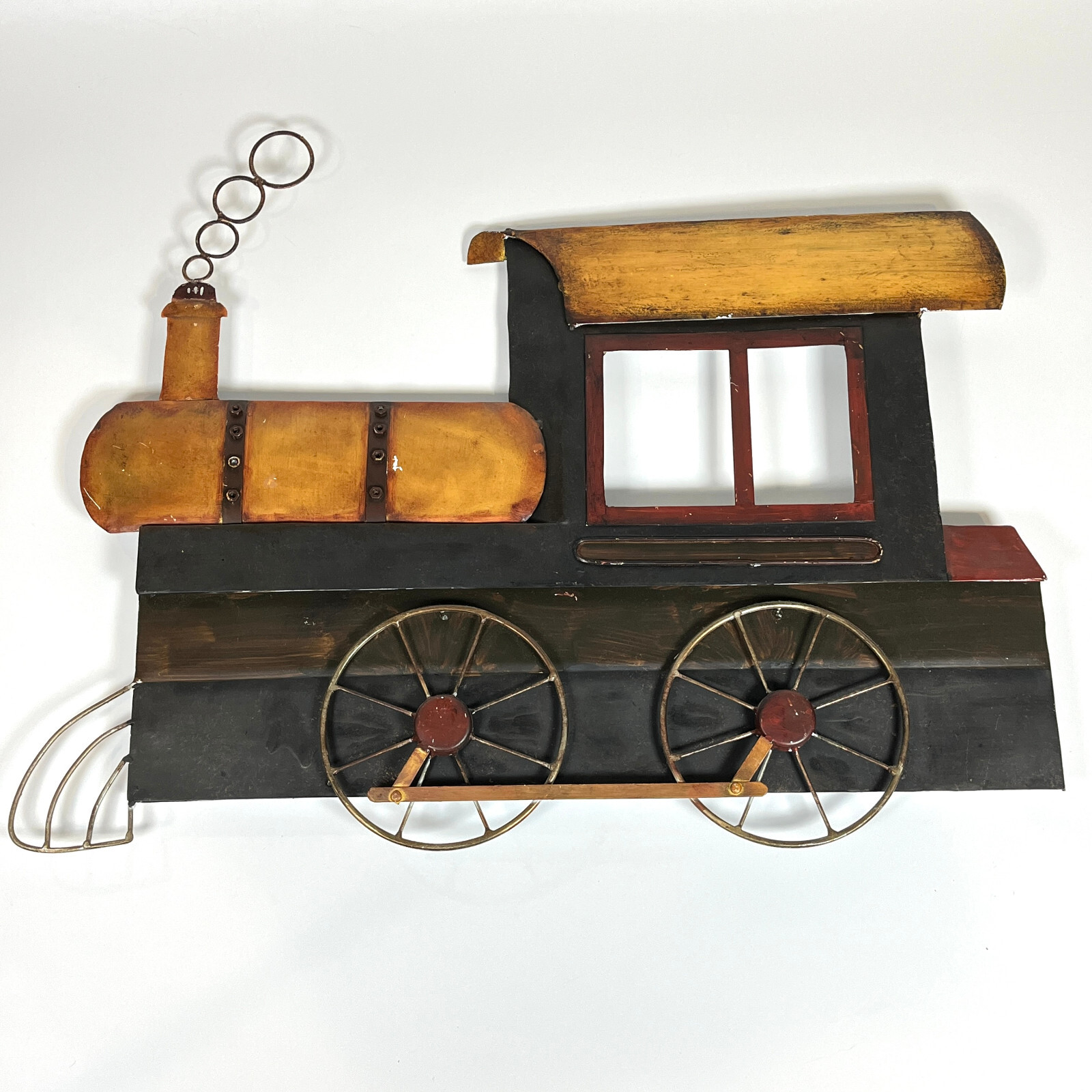 Unbranded 0-4-0 Steam Engine Locomotive Train Tin Metal Room Wall Decor 24x18 in gallery