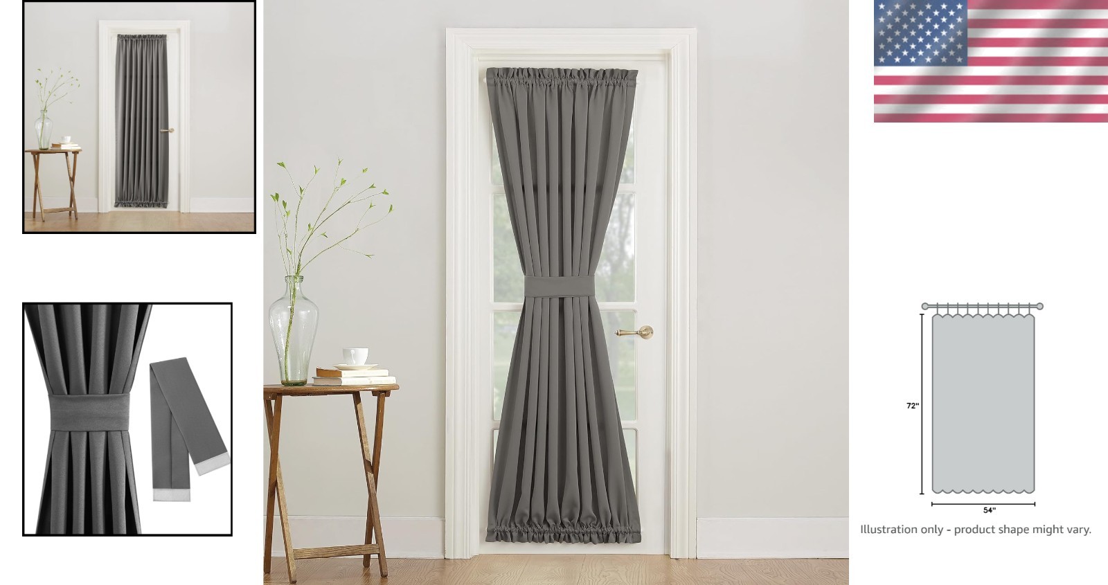 Versatile Energy Efficient Door Curtain, 54" x 72" Steel - Perfect for All Rooms gallery