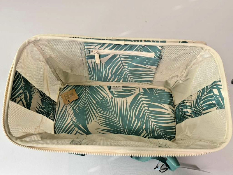 ALOHA Collection x CleverMade Collapsible Beach Tote Bag - Teal Palm Print - NEW gallery