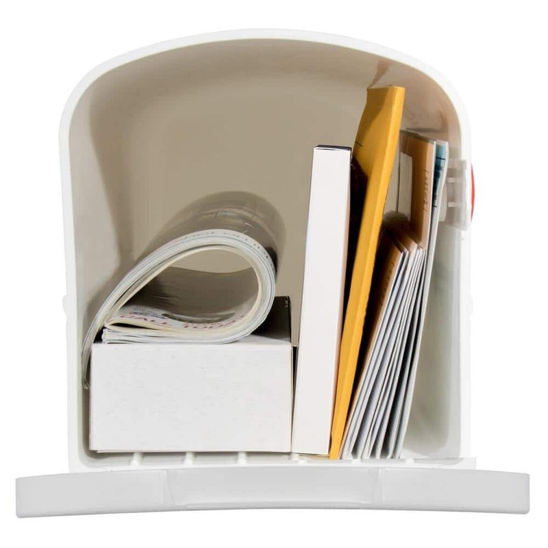 White Post Mounted Residential Mailbox - Durable Rust-Proof Plastic Construction gallery