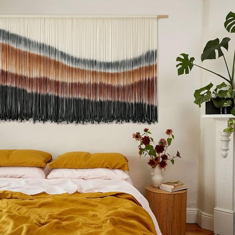 Macrame Wall Hanging Decor Large Tie-Dye Geometric Cotton Home Art gallery