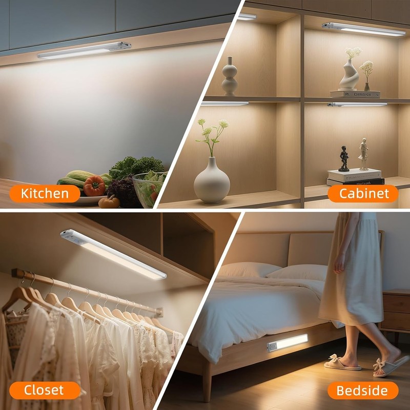 High Quality LED Motion Sensor Under Cabinet Closet Light USB Rechargeable gallery