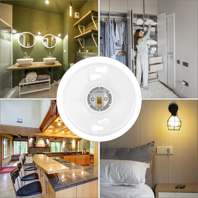 QWORK 6 Pack Lamp Holder E26 Medium Base, White Ceiling Light Sockets for Incand gallery