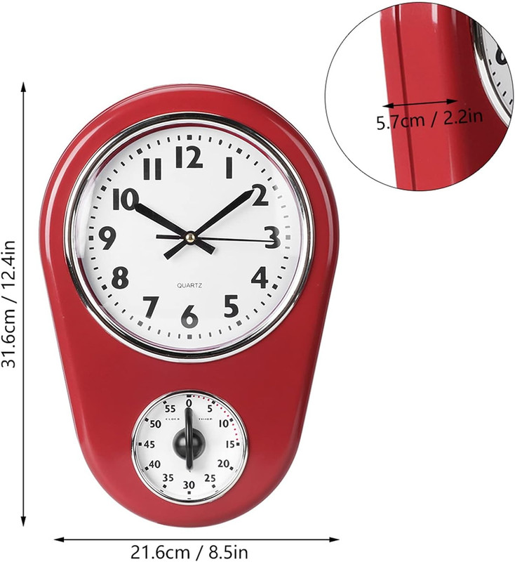 Retro Wall Clock Vintage Kitchen Clocks Hanging Clock Home Kitchen Timer Room gallery