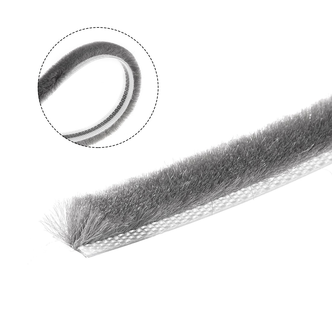 Brush Weather Stripping, 5M/16.4Ft Card-Slot Elastic Brush, 7x6mm/WxH gallery