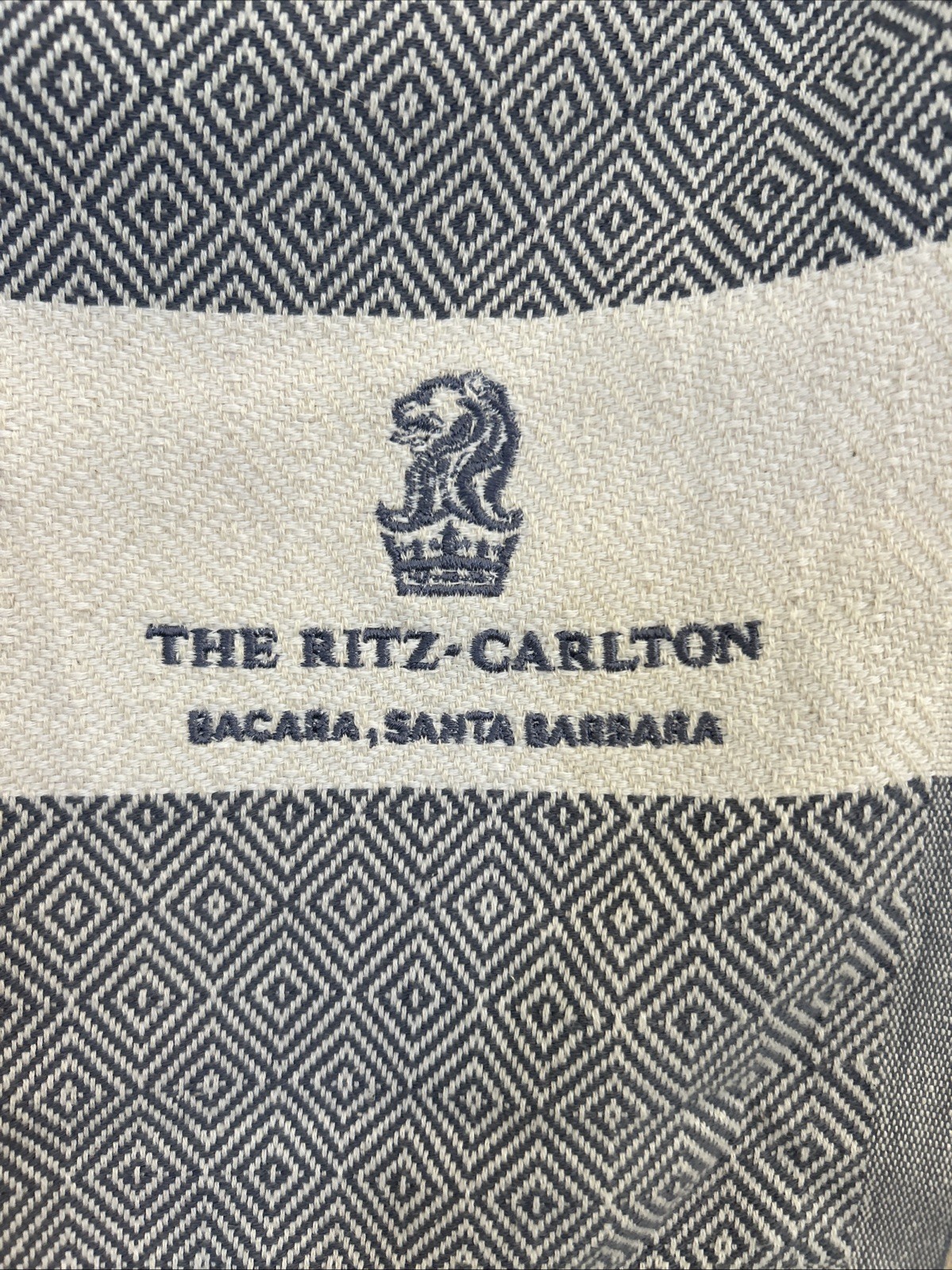 The Ritz Carlton Bacara Santa Barbara Blanket Riviera Towel Company Lg NEW 78x96 gallery