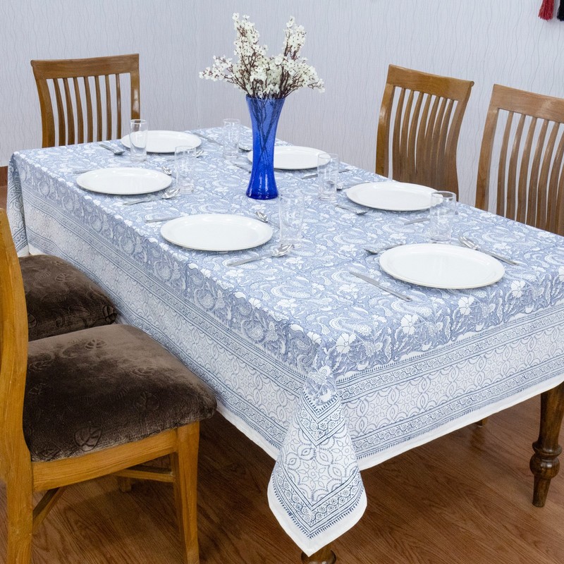 Hand Block Printed Tablecloth Cotton Table Cover Gift for Her Dining Tablecloth gallery