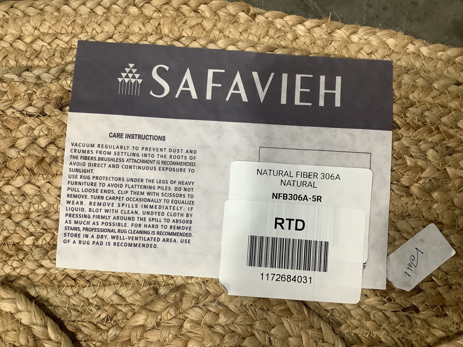 NATURAL 5'-0" x 5'-0" Broken Thread Rug, Reduced Price 1172684031 NFB306A-5R gallery