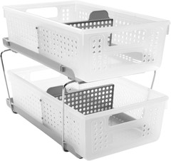 2 Tier Bath Organizer, Undersink Storage with Sliding Drawers, for Cleaning Supp