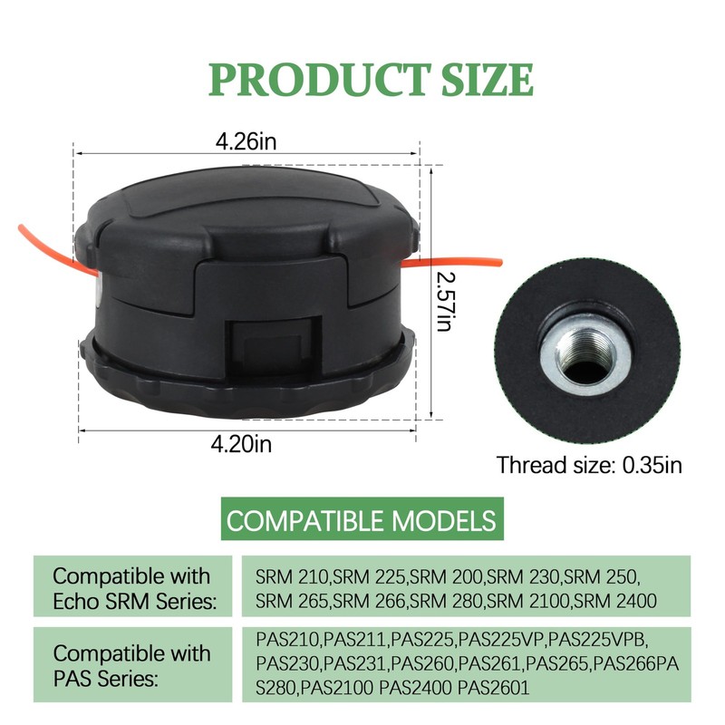String Trimmer Head for Echo Weed Eater Speed Feed 400 Fits Straight Axle for Ga gallery