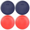 Pyrex 7402-PC 4PK 2-Blue and 2-Red 6 / 7 Cup Storage Lid Cover for Glass Bowls gallery