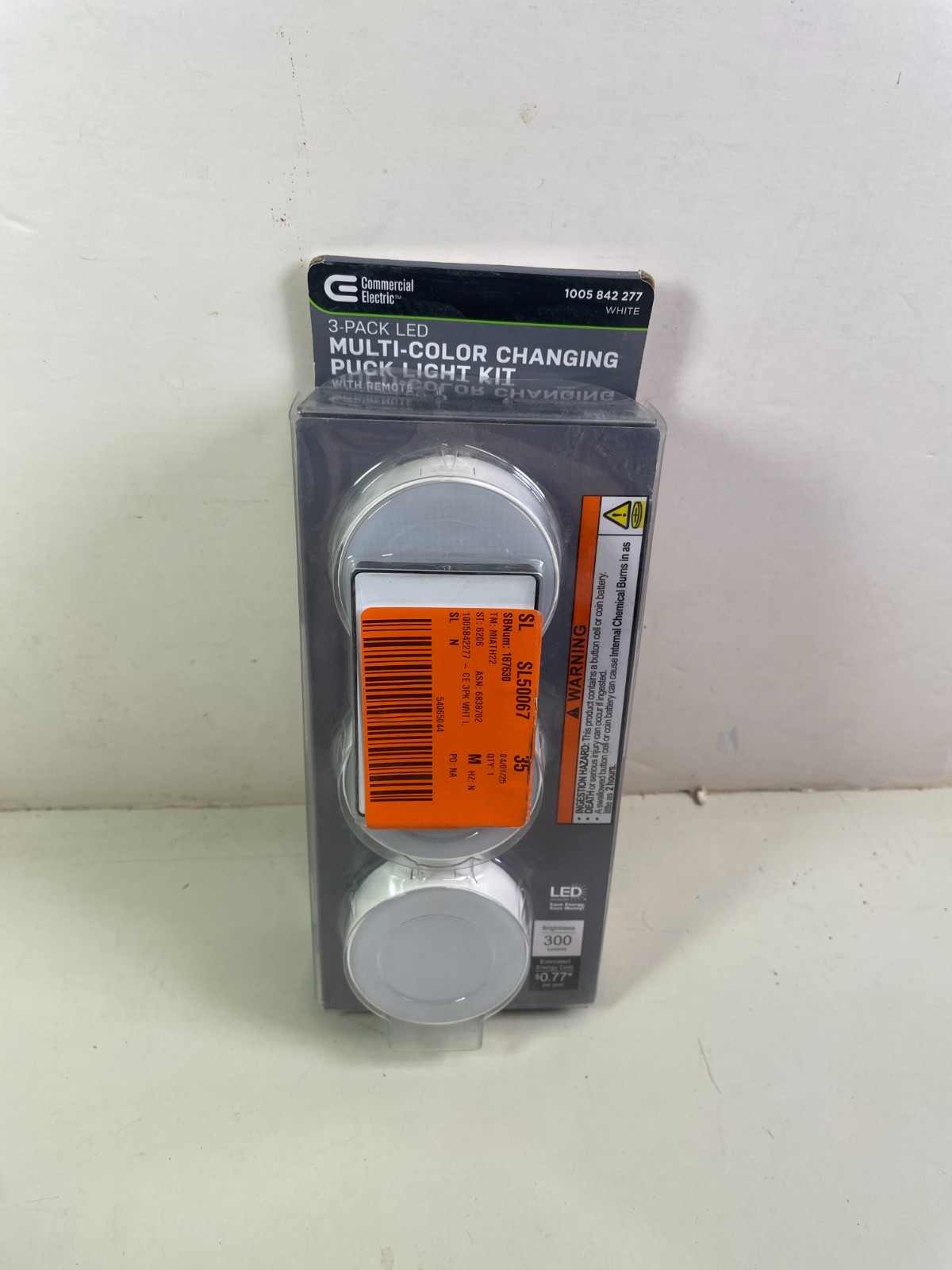 Commercial Electric 3 Pack Color Changing LED Puck Light Kit gallery